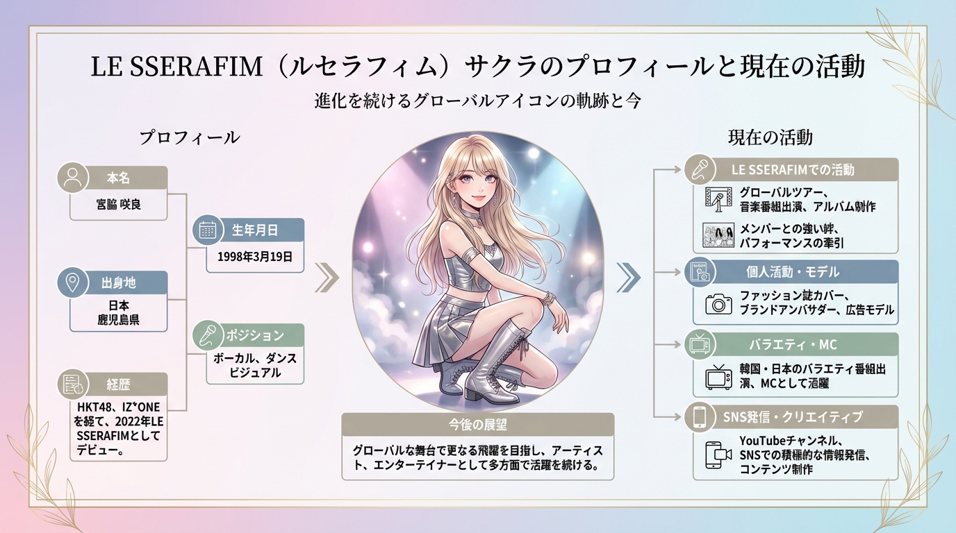 LE SSERAFIM（ルセラフィム）サクラのプロフィールと現在の活動