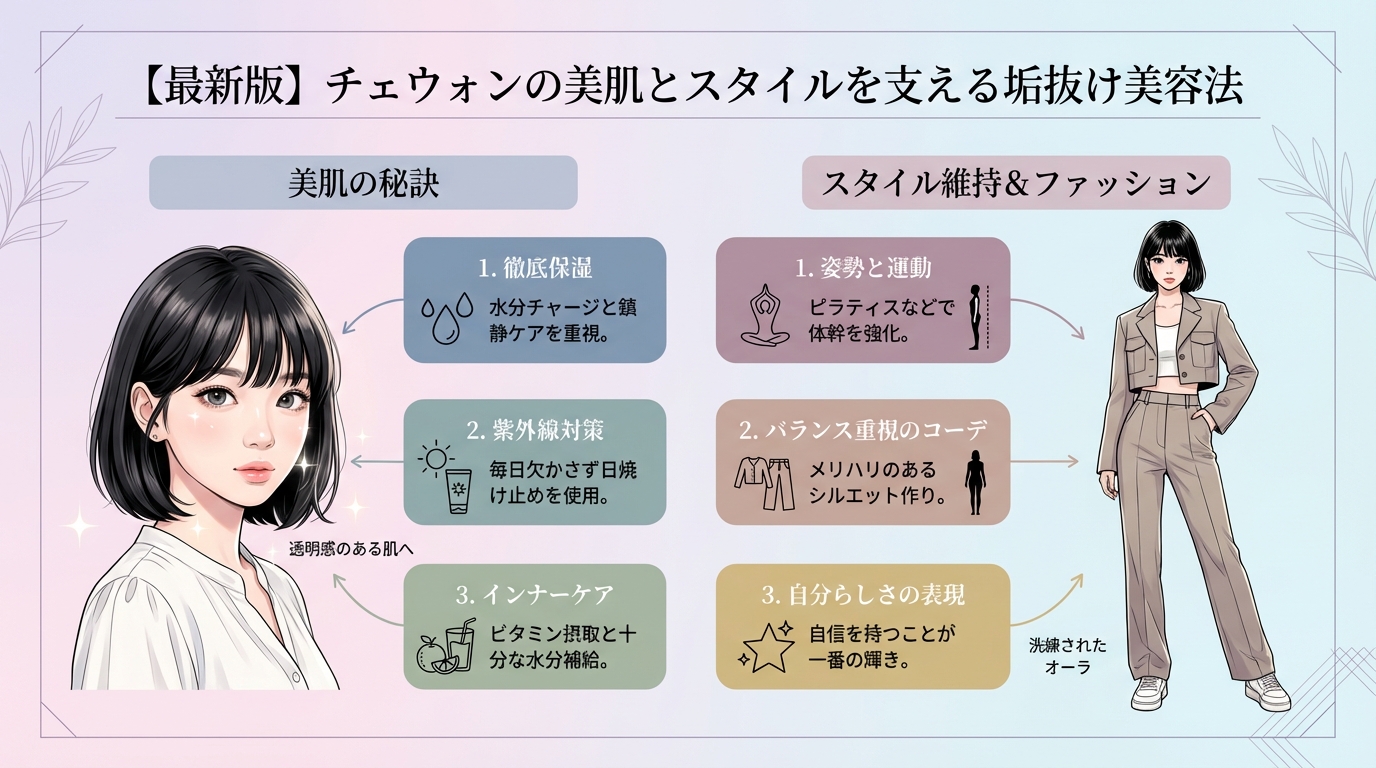 【最新版】チェウォンの美肌とスタイルを支える垢抜け美容法