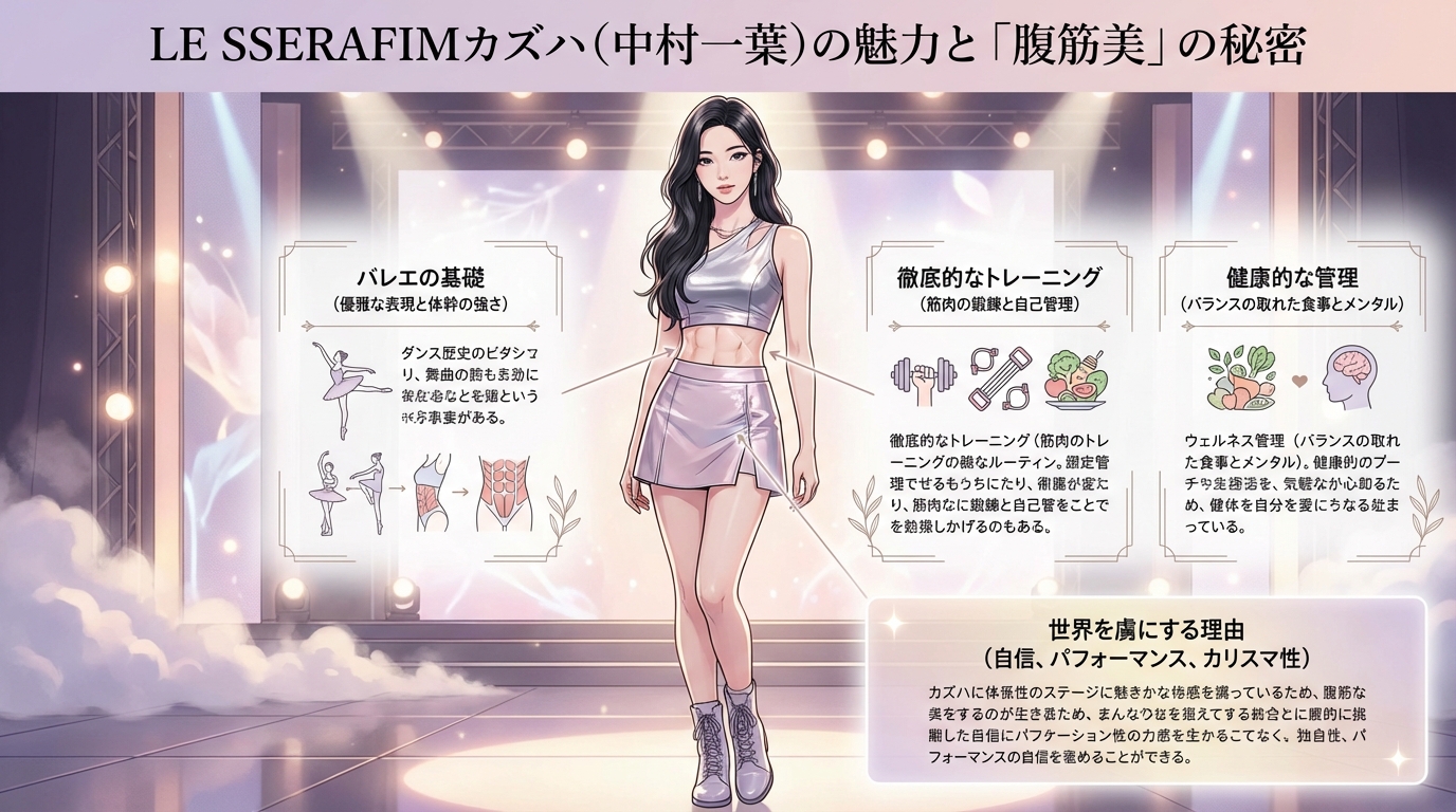 LE SSERAFIMカズハ（中村一葉）の魅力とは？世界を虜にする「腹筋美」の秘密