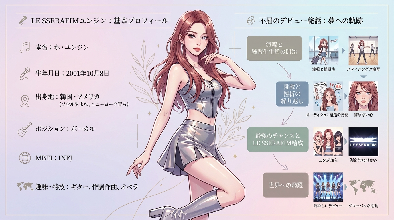 LE SSERAFIMユンジンのプロフィールと不屈のデビュー秘話