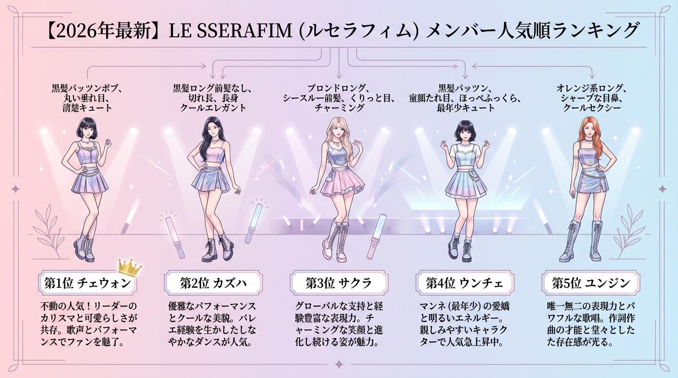 【2026年最新】LE SSERAFIM（ルセラフィム）メンバー人気順ランキング