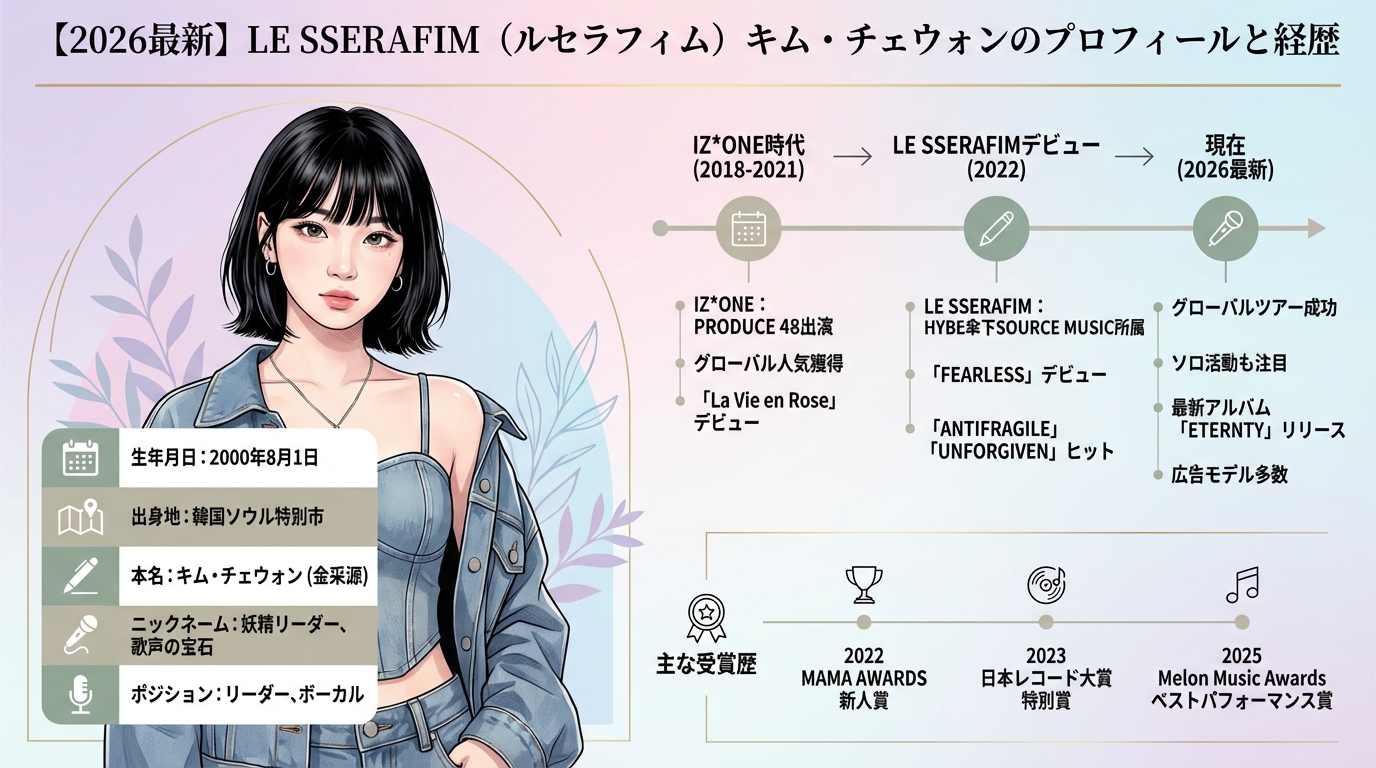 【2026最新】LE SSERAFIM（ルセラフィム）キム・チェウォンのプロフィールと経歴