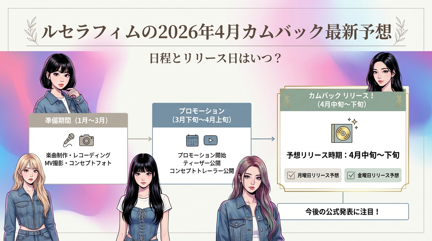 ルセラフィムの2026年4月カムバック最新予想！日程とリリース日はいつ？