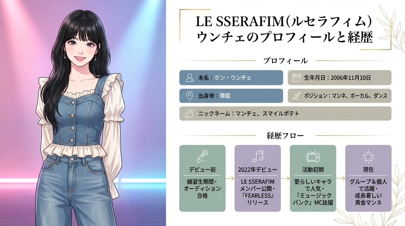 LE SSERAFIM(ルセラフィム)ウンチェのプロフィールと経歴