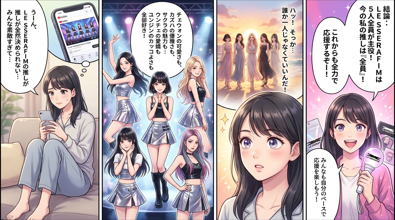 まとめ：LE SSERAFIMは5人全員が主役！今の推しを見つけて応援しよう