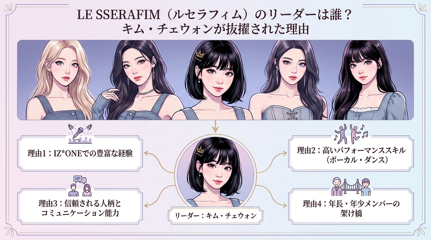 LE SSERAFIM（ルセラフィム）のリーダーは誰？キム・チェウォンが抜擢された理由