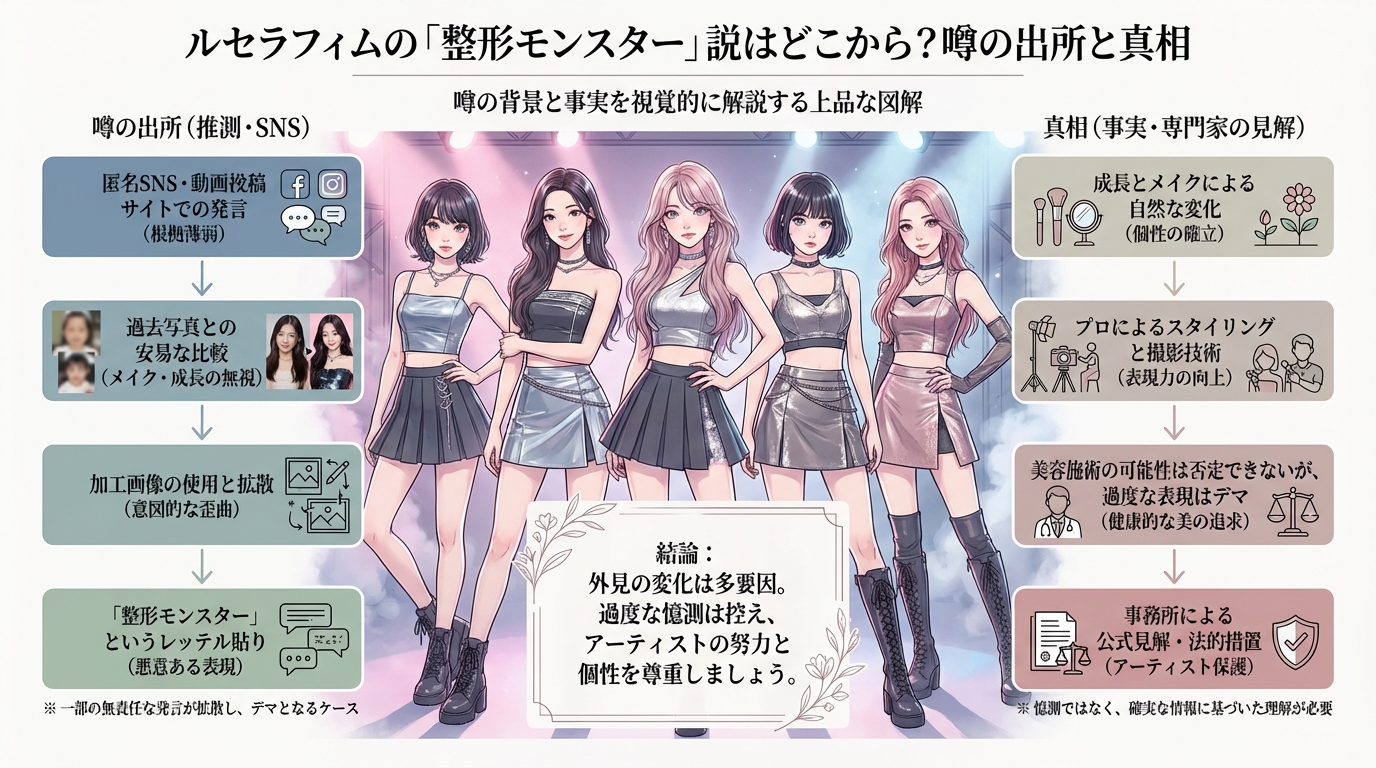 ルセラフィムの「整形モンスター」説はどこから？噂の出所と真相