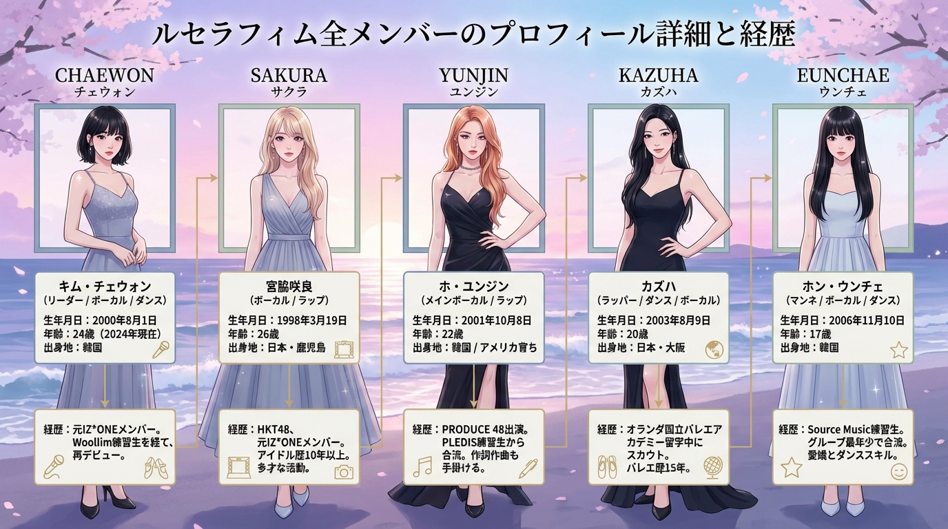 ルセラフィム全メンバーのプロフィール詳細と経歴