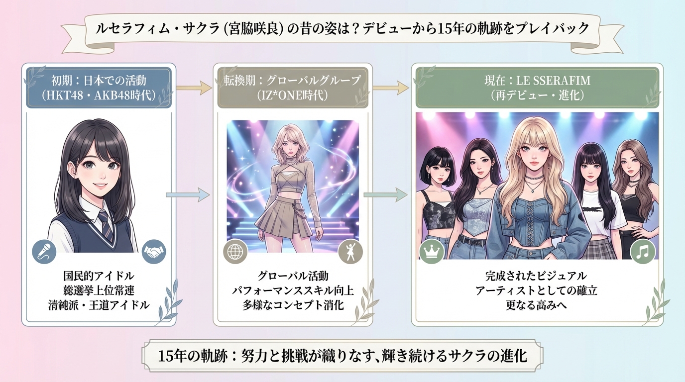 ルセラフィム・サクラ（宮脇咲良）の昔の姿は？デビューから15年の軌跡をプレイバック