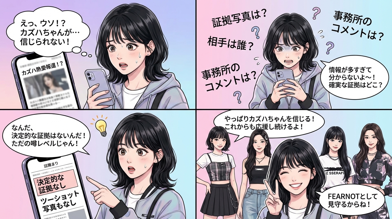 まとめ：ルセラフィム・カズハの熱愛報道は決定的な証拠なし？