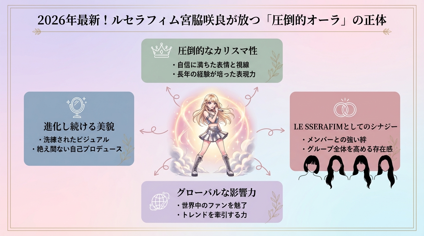 2026年最新!ルセラフィム宮脇咲良が放つ「圧倒的オーラ」の正体