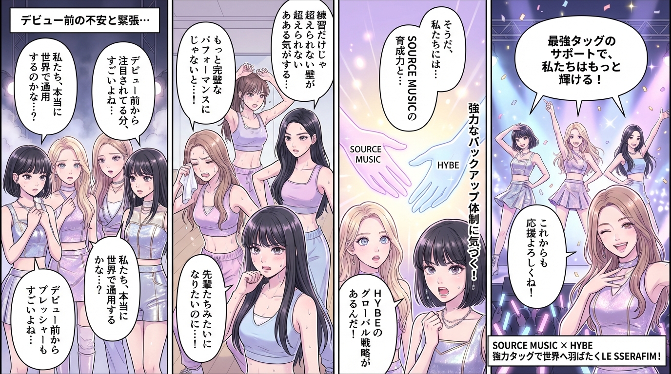 まとめ：LE SSERAFIMはSOURCE MUSICとHYBEの強力なタッグで運営されている