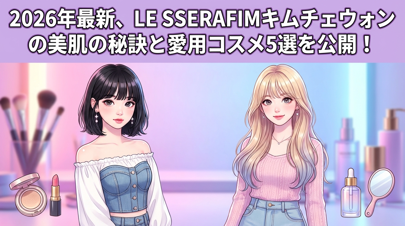 2026年最新、LE SSERAFIMキムチェウォンの美肌の秘訣と愛用コスメ5選を公開！