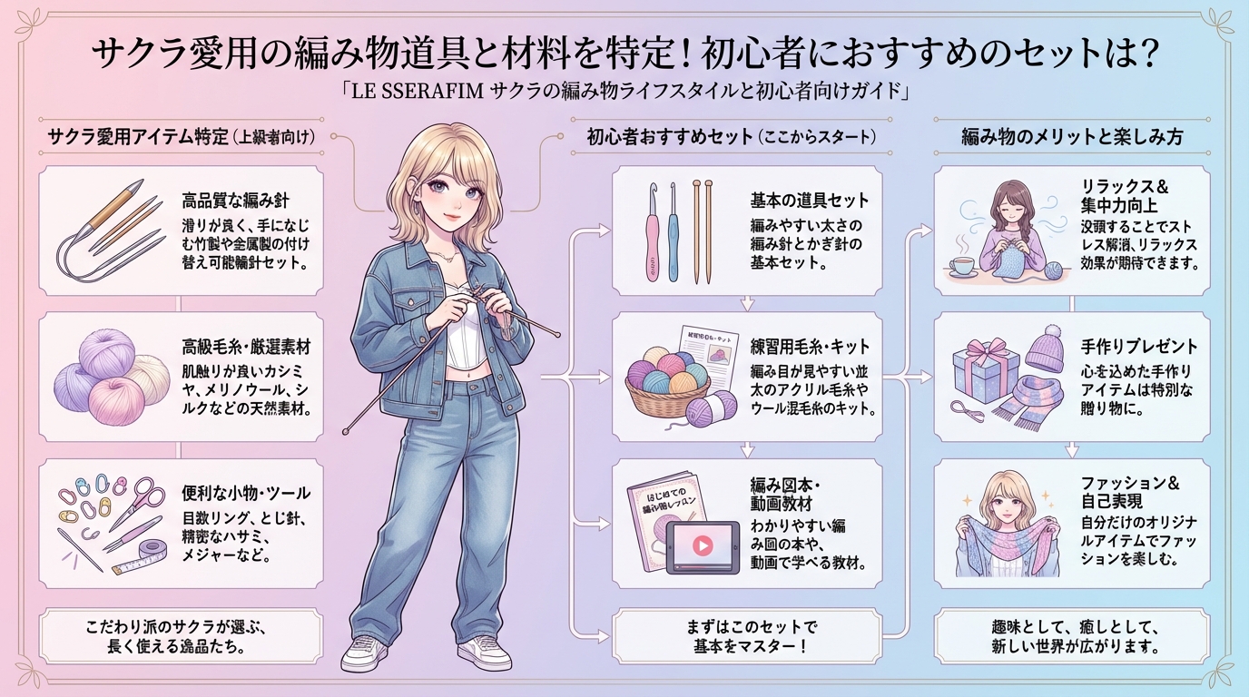 サクラ愛用の編み物道具と材料を特定!初心者におすすめのセットは?