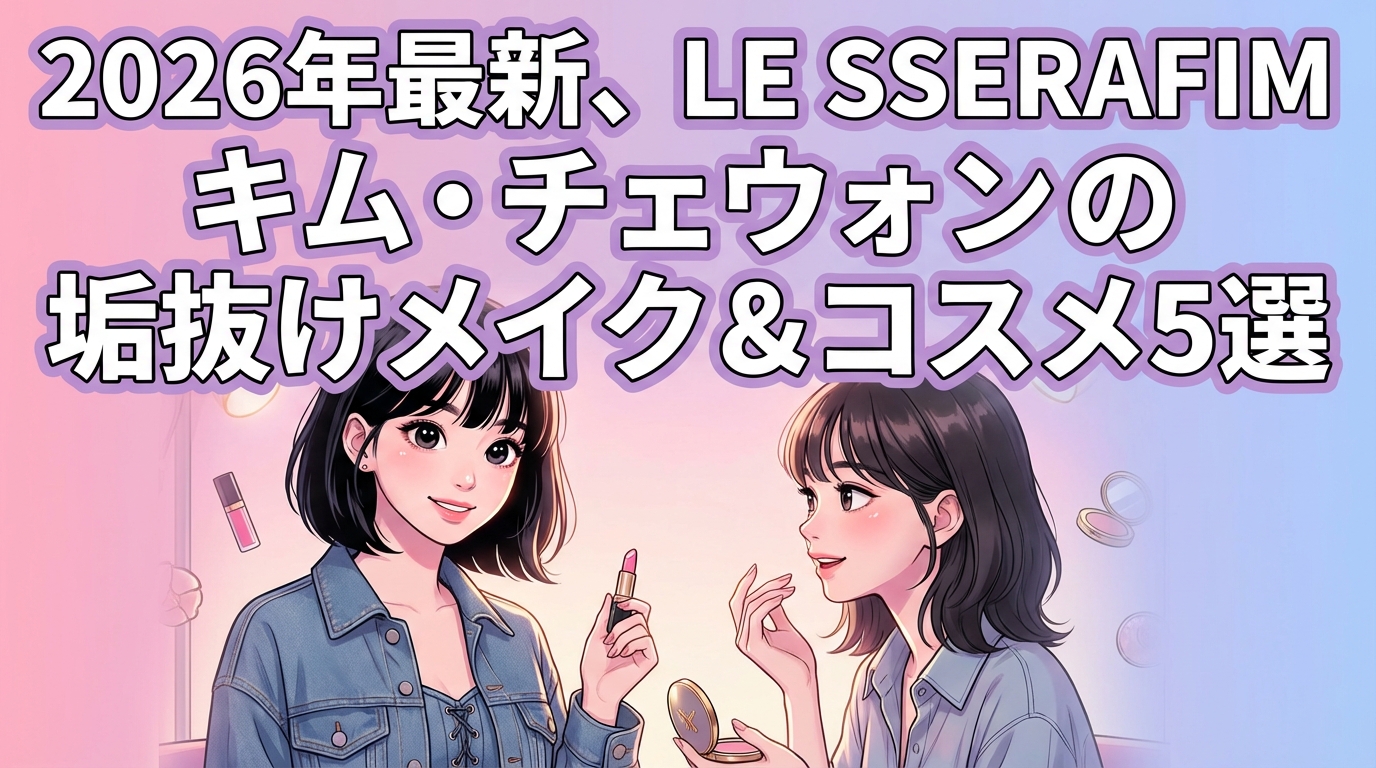 2026年最新、LE SSERAFIM キム・チェウォンの垢抜けメイク＆コスメ5選