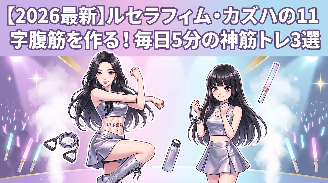 【2026最新】ルセラフィム・カズハの11字腹筋を作る！毎日5分の神筋トレ3選