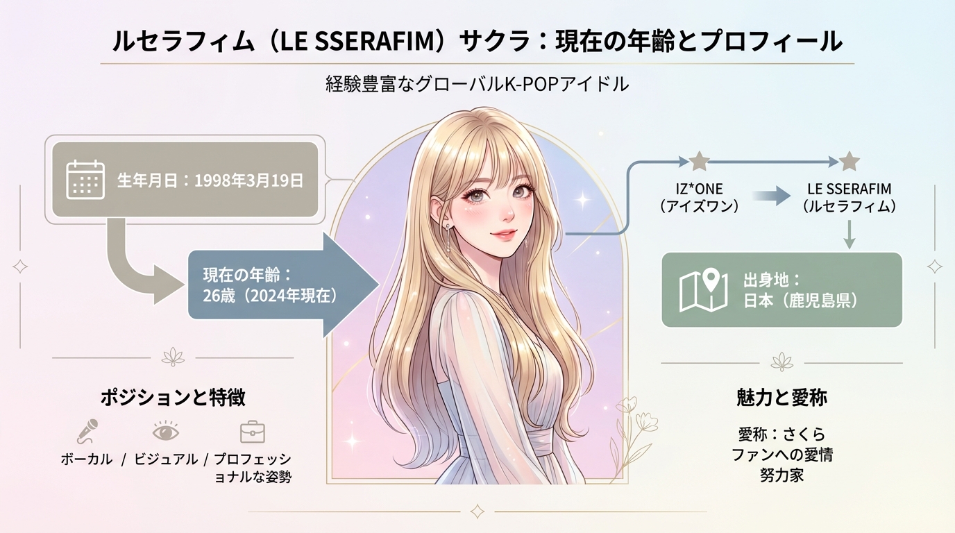 ルセラフィム（LE SSERAFIM）サクラの現在の年齢とプロフィール