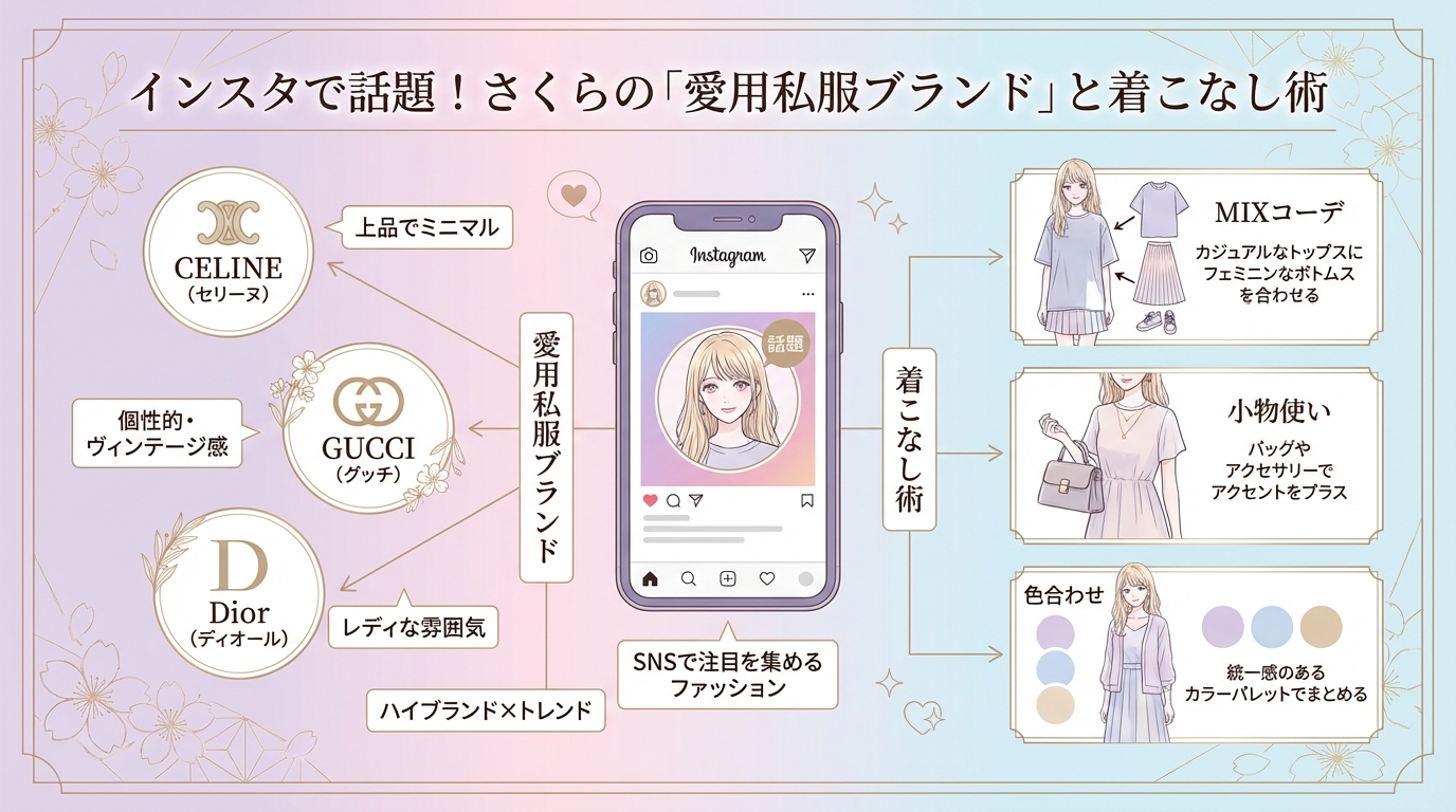 インスタで話題！さくらの「愛用私服ブランド」と着こなし術