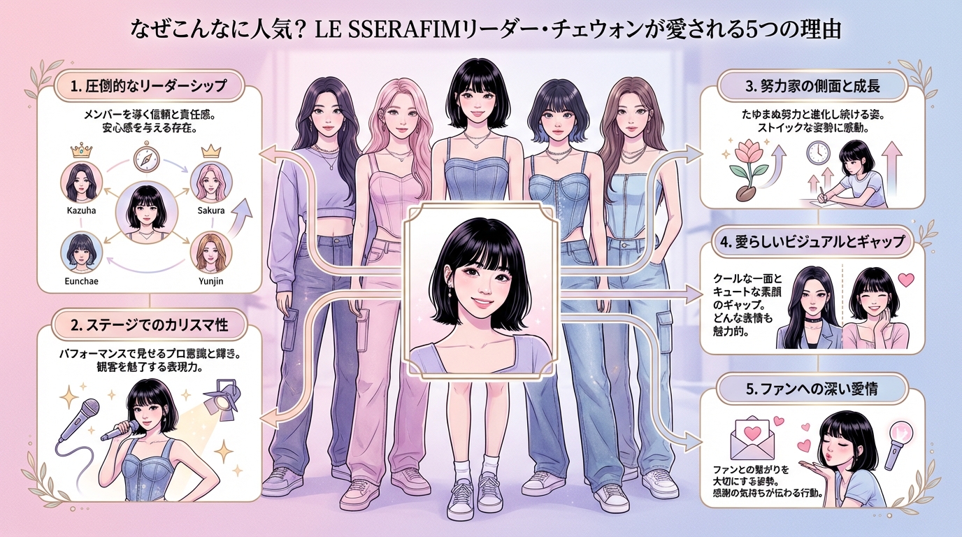 なぜこんなに人気?LE SSERAFIMリーダー・チェウォンが愛される5つの理由