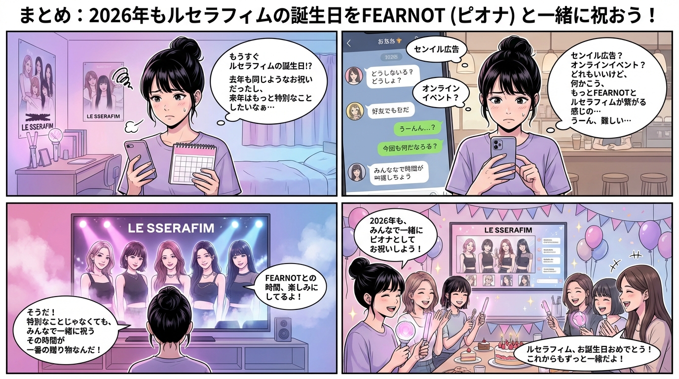 まとめ：2026年もルセラフィムの誕生日をFEARNOT（ピオナ）と一緒に祝おう！