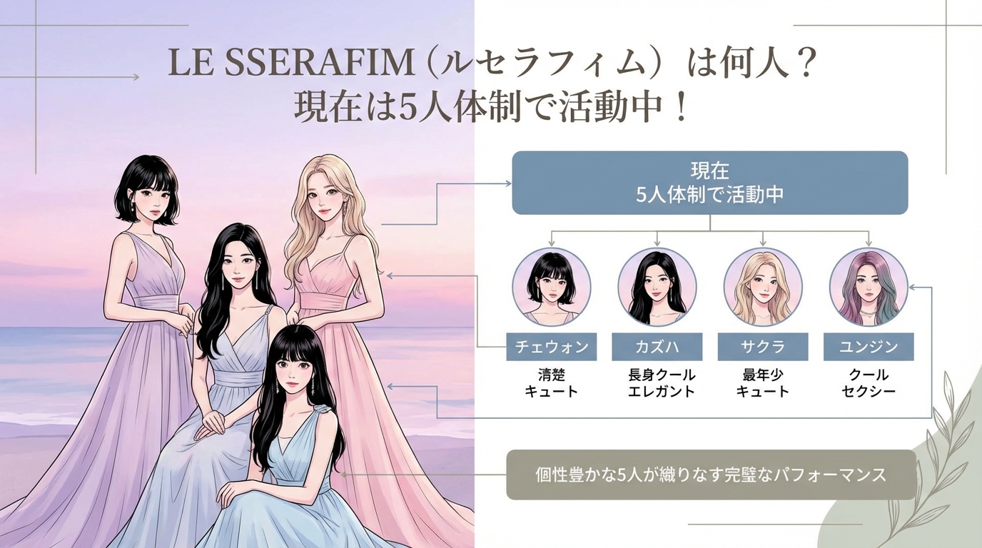 LE SSERAFIM（ルセラフィム）は何人？現在は5人体制で活動中！