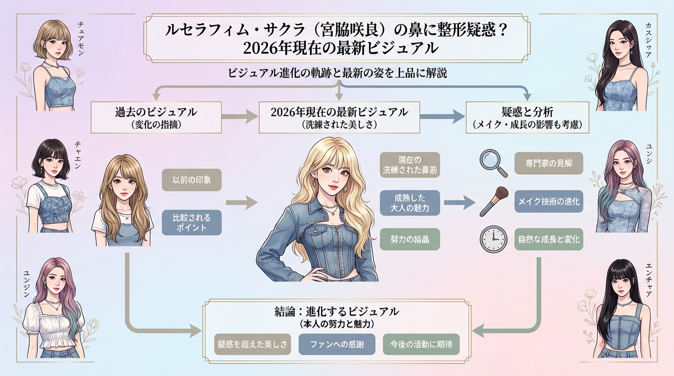 ルセラフィム・サクラ（宮脇咲良）の鼻に整形疑惑？2026年現在の最新ビジュアル