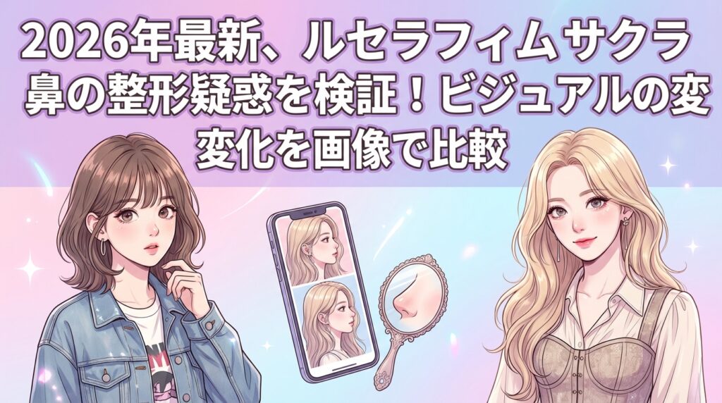 2026年最新、ルセラフィムサクラ鼻の整形疑惑を検証！ビジュアルの変化を画像で比較