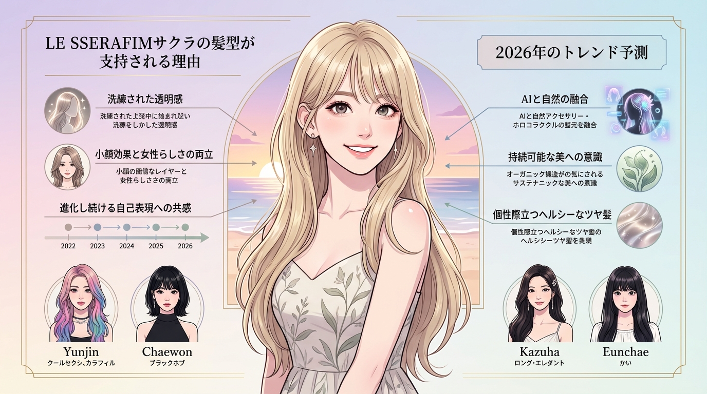 LE SSERAFIM（ルセラフィム）サクラの髪型が支持される理由と2026年のトレンド