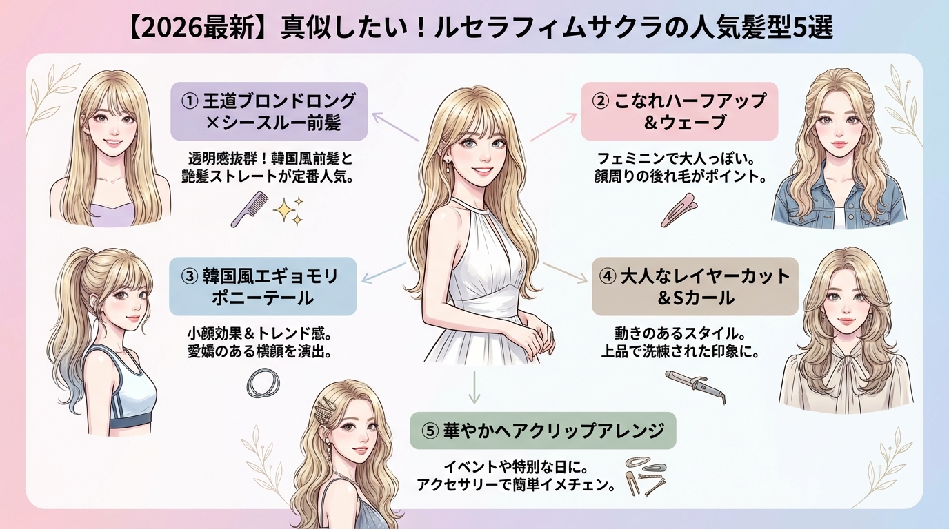 【2026最新】真似したい！ルセラフィムサクラの人気髪型5選
