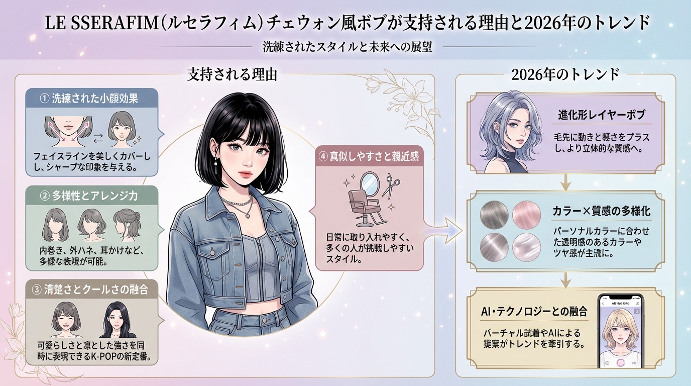 LE SSERAFIM（ルセラフィム）チェウォン風ボブが支持される理由と2026年のトレンド