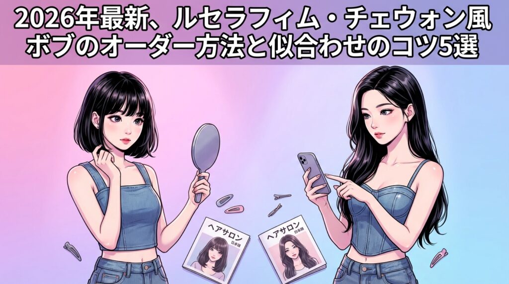 2026年最新、ルセラフィム・チェウォン風ボブのオーダー方法と似合わせのコツ5選