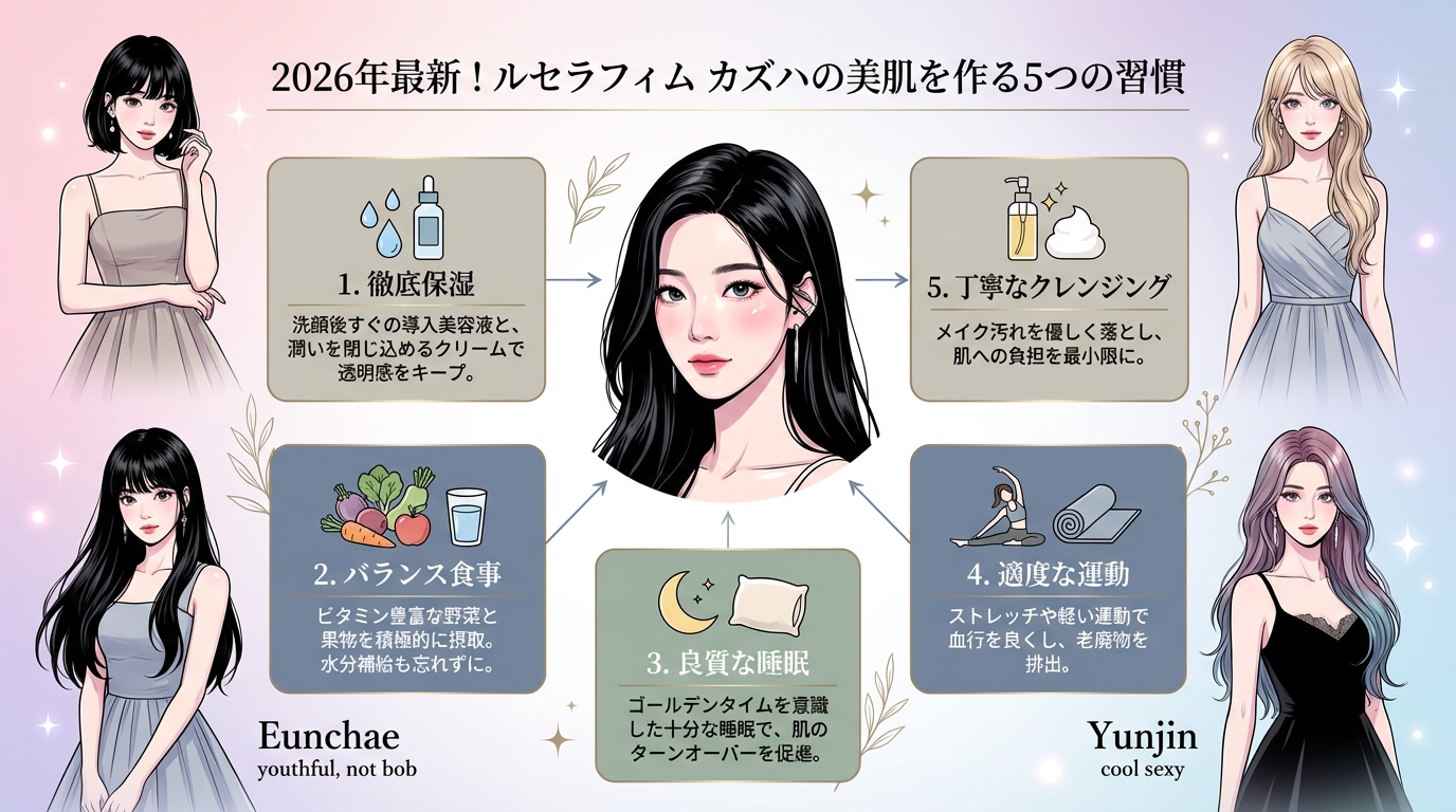 2026年最新！ルセラフィム カズハの美肌を作る5つの習慣