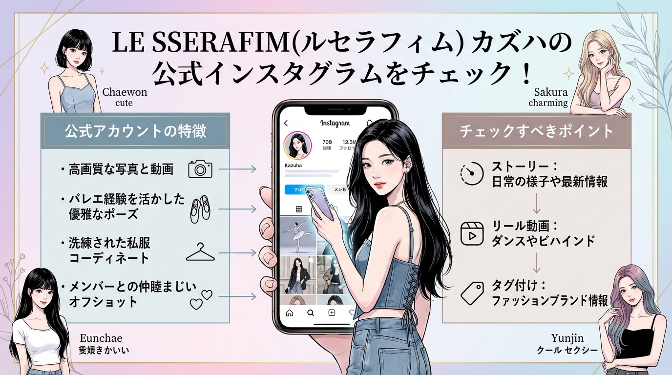 LE SSERAFIM（ルセラフィム）カズハの公式インスタグラムをチェック！