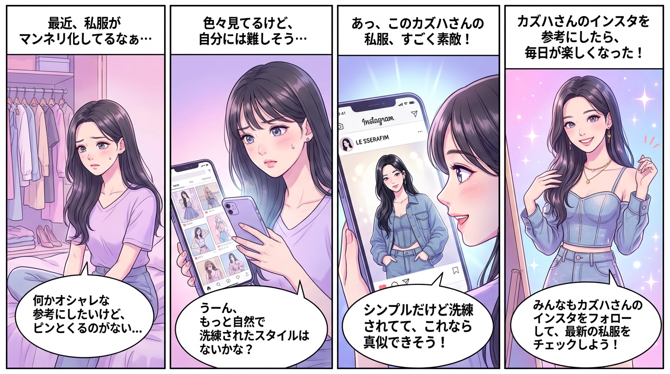 まとめ：カズハのインスタをフォローして最新の私服を参考にしよう！