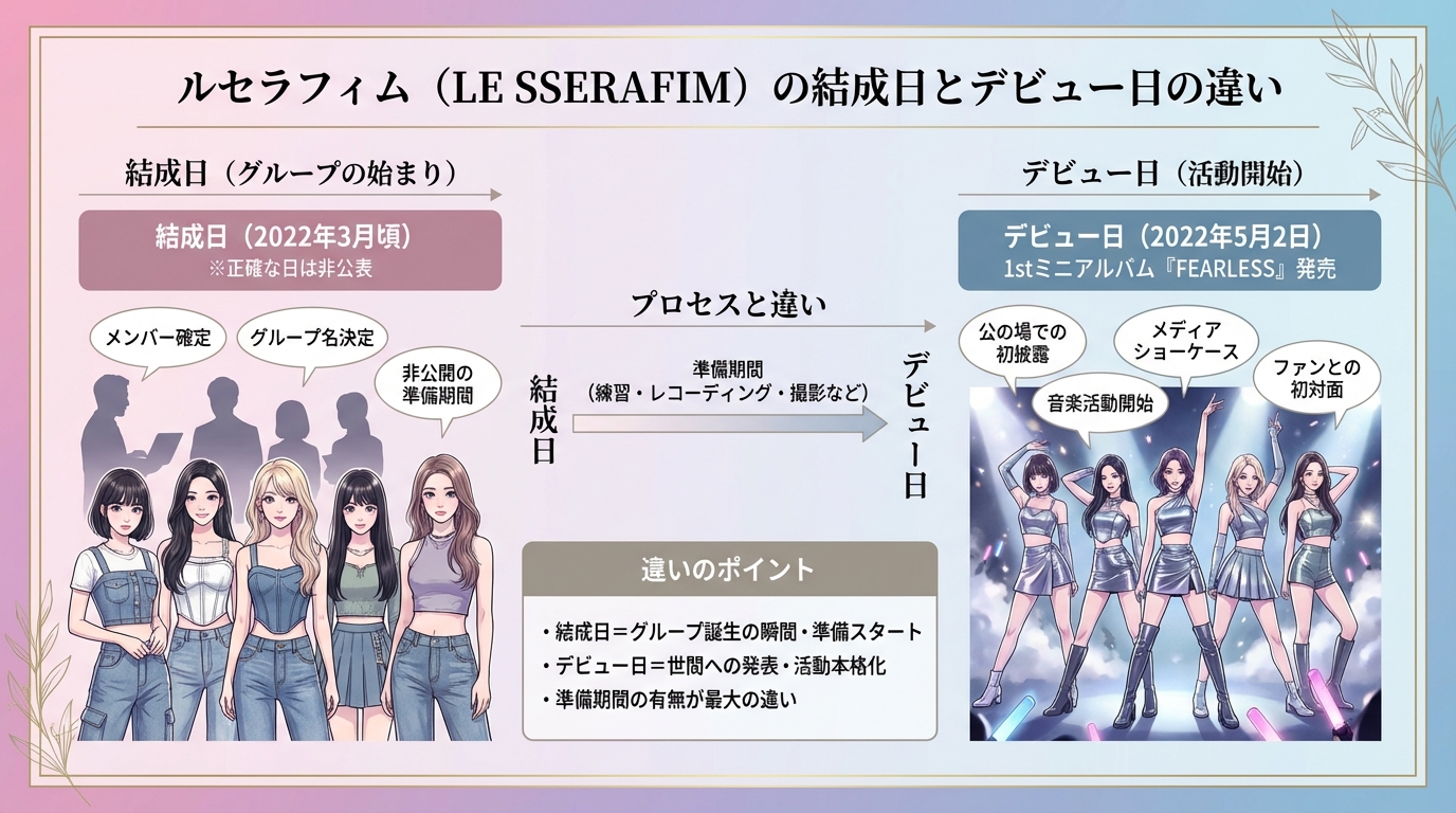 ルセラフィム（LE SSERAFIM）の結成日はいつ？デビュー日との違いを解説