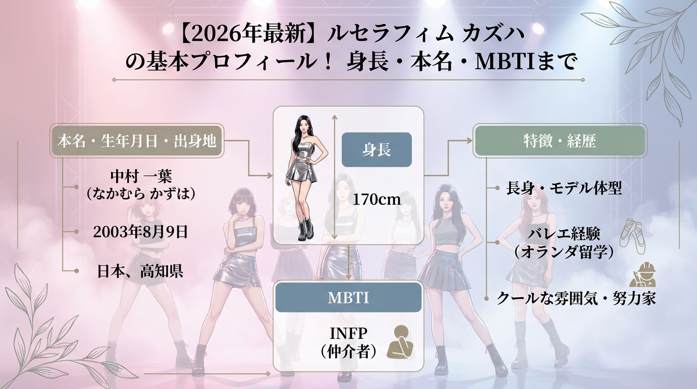 【2026年最新】ルセラフィム カズハの基本プロフィール！身長・本名・MBTIまで
